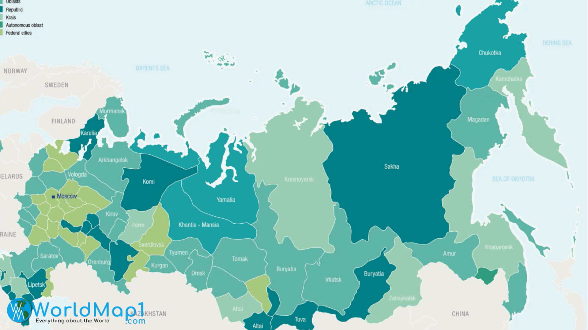 Karte der russischen Regionen